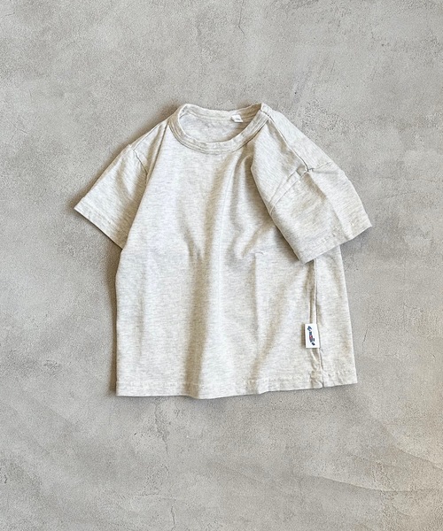 JIPPON（ジポン）の「セットインワイドＴシャツ（80～140cm）（Tシャツ/カットソー・キッズ・ミント/オフホワイト/ピンク/ラベンダー/ブルー/チャコール/ライトブルー/ホワイト系その他/オレンジ/モカ/ライトグリーン・80/90/95/100/110/120/130/140）」の3枚目の写真