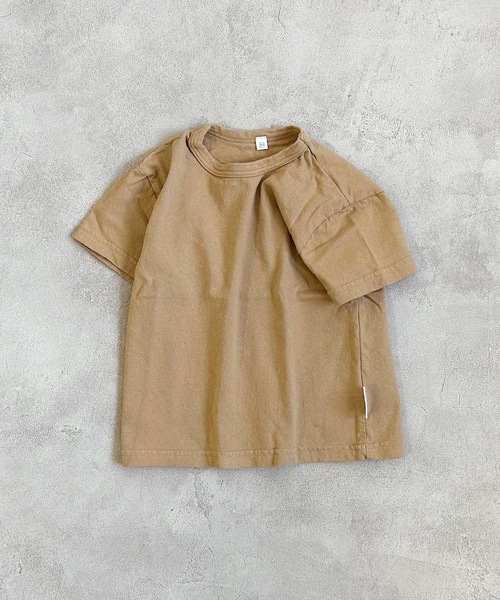 JIPPON（ジポン）の「セットインワイドＴシャツ（80～140cm）（Tシャツ/カットソー・キッズ・ミント/オフホワイト/ピンク/ラベンダー/ブルー/チャコール/ライトブルー/ホワイト系その他/オレンジ/モカ/ライトグリーン・80/90/95/100/110/120/130/140）」の5枚目の写真