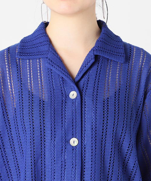 B.C STOCK(ベーセーストック)の「透かしレースオープンシャツ(シャツ/ブラウス・レディース・ホワイト/ブラック/ブルー・FREE)」の18枚目の写真