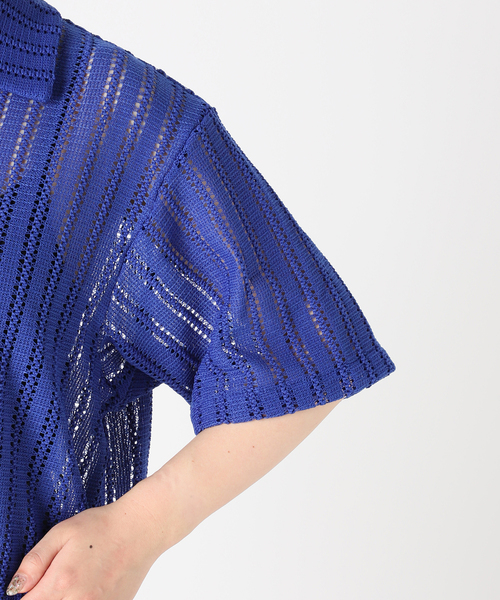 B.C STOCK(ベーセーストック)の「透かしレースオープンシャツ(シャツ/ブラウス・レディース・ホワイト/ブラック/ブルー・FREE)」の20枚目の写真