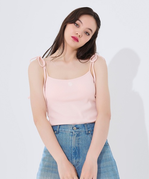 TINA：JOJUN（ティーナジョジュン）の「パッド付き 肩リボンキャミソール TINA：JOJUN（キャミソール・レディース・ブルー系その他/イエロー系その他/ピンク系その他/ホワイト/ブラック/グレー/ライトピンク・M）」の10枚目の写真