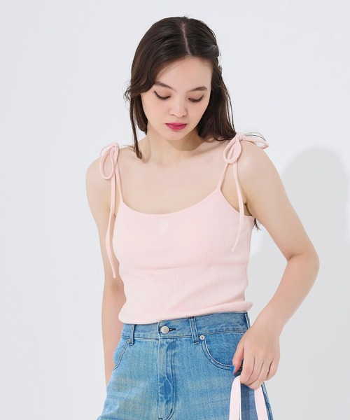 TINA：JOJUN（ティーナジョジュン）の「パッド付き 肩リボンキャミソール TINA：JOJUN（キャミソール・レディース・ブルー系その他/イエロー系その他/ピンク系その他/ホワイト/ブラック/グレー/ライトピンク・M）」の11枚目の写真