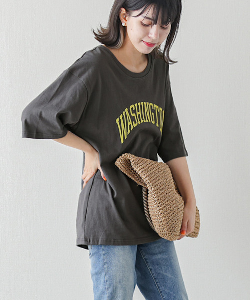 SUGAR BISKET（シュガービスケット）の「ビックシルエットロゴTシャツ（Tシャツ/カットソー・レディース・ホワイト/チャコールグレー/ブラック・フリー）」の2枚目の写真