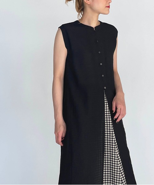 PICCIN（ピッチン）の「前後2WAYワンピース（ワンピース・レディース・ブラック/ベージュ/レンガ・M/L）」の2枚目の写真