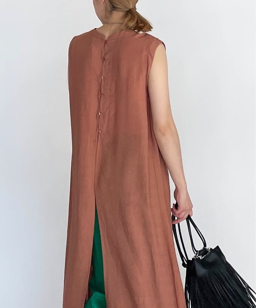 PICCIN（ピッチン）の「前後2WAYワンピース（ワンピース・レディース・ブラック/ベージュ/レンガ・M/L）」の6枚目の写真