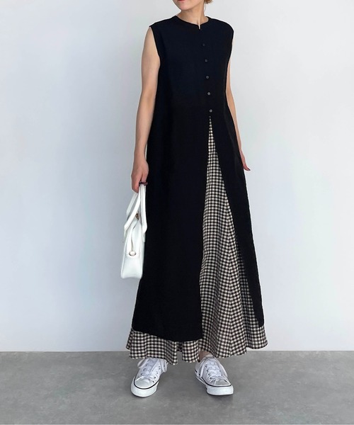 PICCIN（ピッチン）の「前後2WAYワンピース（ワンピース・レディース・ブラック/ベージュ/レンガ・M/L）」の21枚目の写真