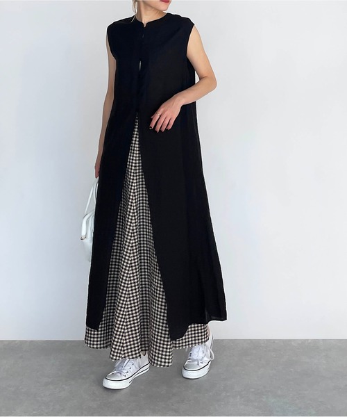 PICCIN（ピッチン）の「前後2WAYワンピース（ワンピース・レディース・ブラック/ベージュ/レンガ・M/L）」の13枚目の写真