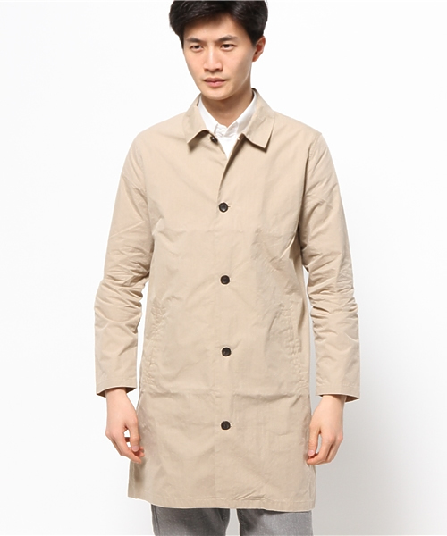 Lui's（ルイス）の「Lui's(ルイス) ポプリンシャツコート（ステンカラーコート・メンズ・ブラック/ベージュ・MEDIUM/SMALL）」の11枚目の写真