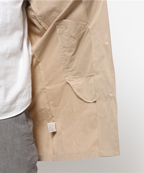 Lui's（ルイス）の「Lui's(ルイス) ポプリンシャツコート（ステンカラーコート・メンズ・ブラック/ベージュ・MEDIUM/SMALL）」の3枚目の写真