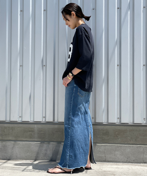 AP STUDIO（エーピーストゥディオ）の「《追加》スリットデニムスカート（デニムスカート・レディース・ブルー系その他・36/38/34）」の21枚目の写真