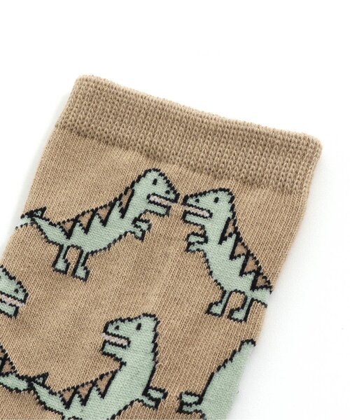 Ampersand（アンパサンド）の「ゆるきょうりゅう ソックス（ソックス/靴下・キッズ・ベージュ/パープル/ライム・12/15 /18/21）」の6枚目の写真