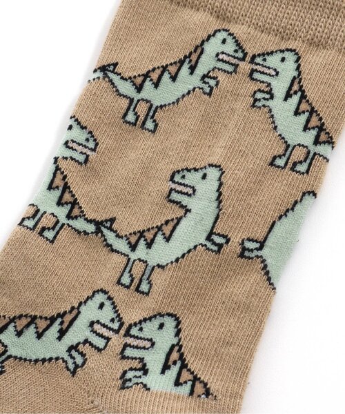 Ampersand（アンパサンド）の「ゆるきょうりゅう ソックス（ソックス/靴下・キッズ・ベージュ/パープル/ライム・12/15 /18/21）」の7枚目の写真