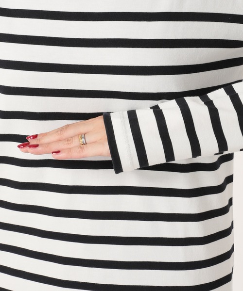 Spick & Span（スピックアンドスパン）の「GIZAcottonボーダー ロンT（Tシャツ/カットソー・レディース・ブラック/レッド/グリーン/ボルドー・FREE）」の9枚目の写真