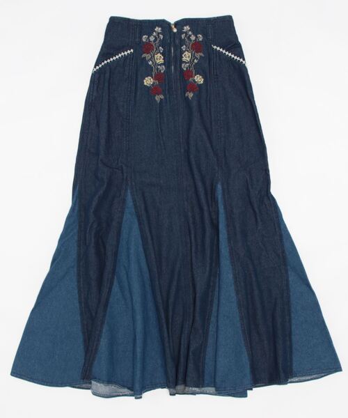 axes femme（アクシーズファム）の「刺繍入デニムマーメイドＳＫ（スカート・レディース・ブラック/インディゴブルー・FREE）」の5枚目の写真