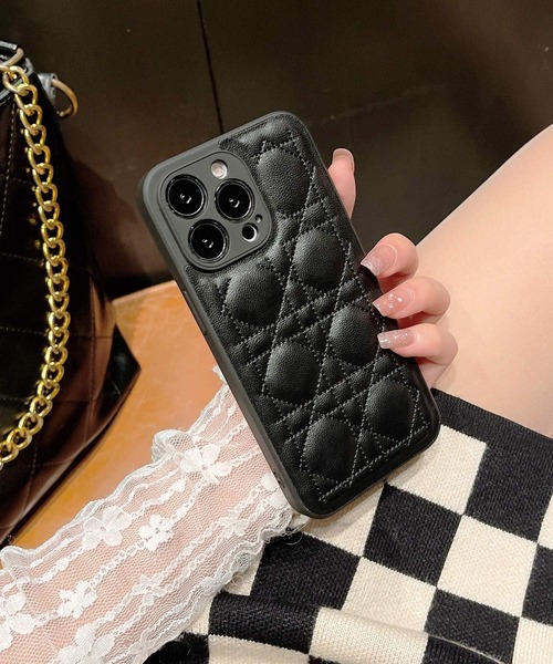 shopnikoniko(ショップニコニコ)の「韓国風 キルティング Iphoneケース スマホケース 14 合成皮革(スマホケース/カバー・レディース・ホワイト/ブラック/ピンク・iPhone 13 Pro/iPhone 11/iPhone 12 Pro/iPhone 13/iPhone 12 Pro Max/iPhone 12/iPhone 13 Pro Max/iPhone 14 Pro/iPhone 14)」の10枚目の写真