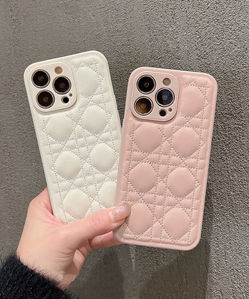 韓国風 キルティング Iphoneケース スマホケース 14 合成皮革