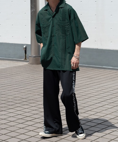 Perushu（ペルーシュ）の「フラワー刺繍トラックフレアパンツ（その他