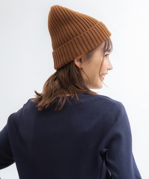 Honeys（ハニーズ）の「ニット帽（ニットキャップ/ビーニー・レディース・ライトグリーン/ライトブラウン/ベージュ/ブラック/レンガ/ブラウン/アイボリー/ブルー・FREE）」の5枚目の写真