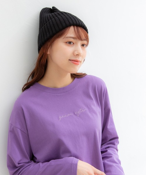 Honeys（ハニーズ）の「ニット帽（ニットキャップ/ビーニー・レディース・ライトグリーン/ライトブラウン/ベージュ/ブラック/レンガ/ブラウン/アイボリー/ブルー・FREE）」の10枚目の写真