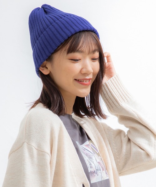 Honeys（ハニーズ）の「ニット帽（ニットキャップ/ビーニー・レディース・ライトグリーン/ライトブラウン/ベージュ/ブラック/レンガ/ブラウン/アイボリー/ブルー・FREE）」の11枚目の写真