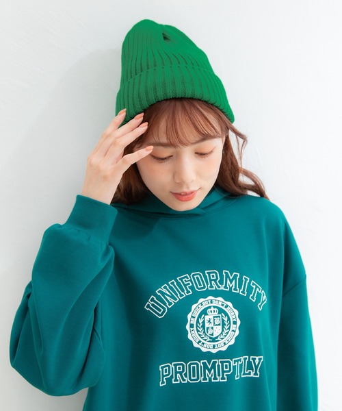 Honeys（ハニーズ）の「ニット帽（ニットキャップ/ビーニー・レディース・ライトグリーン/ライトブラウン/ベージュ/ブラック/レンガ/ブラウン/アイボリー/ブルー・FREE）」の14枚目の写真