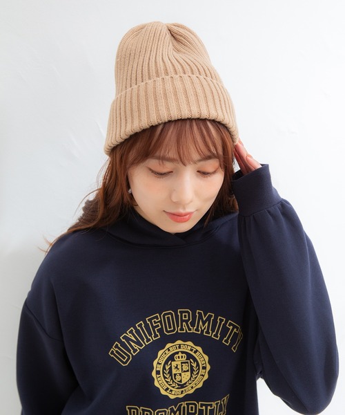 Honeys（ハニーズ）の「ニット帽（ニットキャップ/ビーニー・レディース・ライトグリーン/ライトブラウン/ベージュ/ブラック/レンガ/ブラウン/アイボリー/ブルー・FREE）」の16枚目の写真