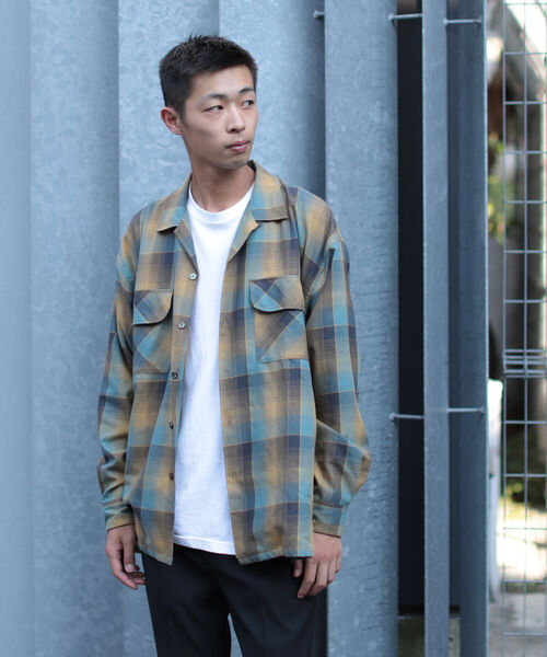 BEAMS（ビームス）の「BEAMS / オンブレチェック イージーフィット オープンカラーシャツ（シャツ/ブラウス・メンズ・グリーン系その他/コバルトブルー/マルーン・M/XL/L/S）」の10枚目の写真