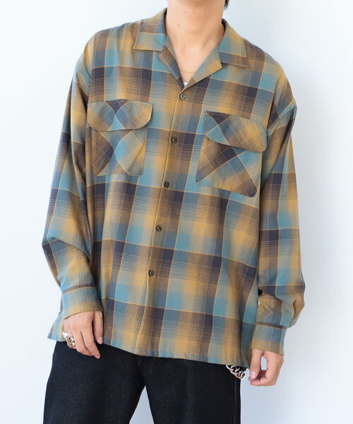 BEAMS（ビームス）の「BEAMS / オンブレチェック イージーフィット オープンカラーシャツ（シャツ/ブラウス・メンズ・グリーン系その他/コバルトブルー/マルーン・M/XL/L/S）」の22枚目の写真