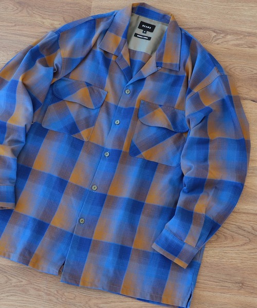 BEAMS（ビームス）の「BEAMS / オンブレチェック イージーフィット オープンカラーシャツ（シャツ/ブラウス・メンズ・グリーン系その他/コバルトブルー/マルーン・M/XL/L/S）」の16枚目の写真
