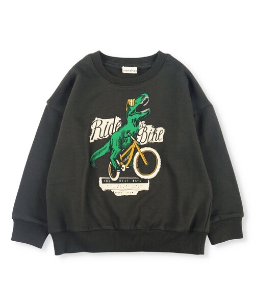 BRANSHES（ブランシェス）の「【bコレ】グラフィックトレーナー（スウェット・キッズ・カーキオリーブ/チャコールグレー/アイボリー/サックスブルー/レッド/ブラック/ブルー/カーキ/ベージュ・100/130/150/140/110/120/90/160）」の4枚目の写真