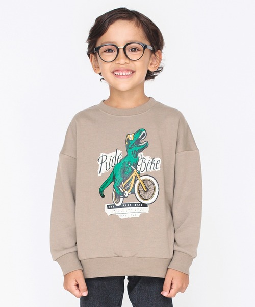 BRANSHES（ブランシェス）の「【bコレ】グラフィックトレーナー（スウェット・キッズ・カーキオリーブ/チャコールグレー/アイボリー/サックスブルー/レッド/ブラック/ブルー/カーキ/ベージュ・100/130/150/140/110/120/90/160）」の6枚目の写真