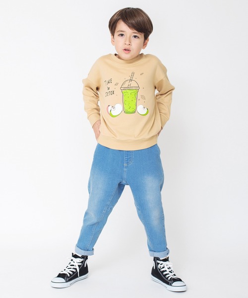 BRANSHES（ブランシェス）の「【bコレ】グラフィックトレーナー（スウェット・キッズ・カーキオリーブ/チャコールグレー/アイボリー/サックスブルー/レッド/ブラック/ブルー/カーキ/ベージュ・100/130/150/140/110/120/90/160）」の12枚目の写真