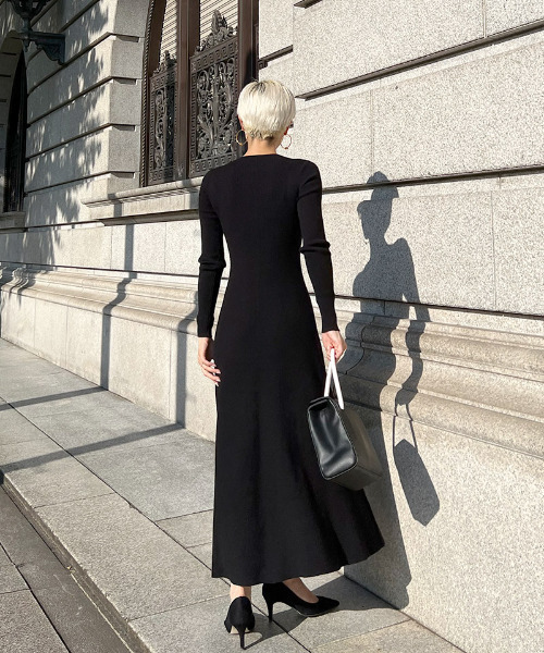 JENNE(ジェンヌ)の「リブニットフレアワンピース(ワンピース・レディース・ブラック/グリーン/ピンク・SMALL/MEDIUM/LARGE)」の10枚目の写真