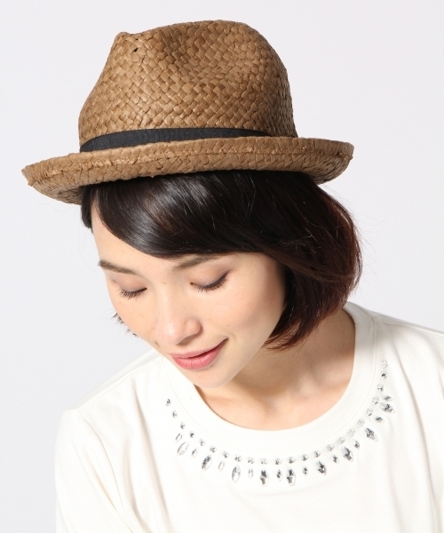 LEPSIM(レプシィム)の「ペーパーナカオレハット 560273(ハット・レディース・ダークブラウン/ライトベージュ/ブラック・ONE SIZE)」の3枚目の写真