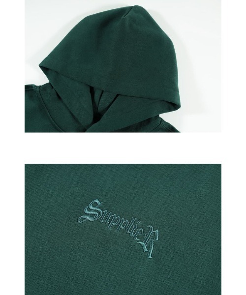 SUPPLIER(サプライヤー)の「A'GEM/9 × .kom『SUPPLIER/サプライヤー』CROSS LOGO HOODIE/クロスロゴ プルオーバーパーカー(パーカー・メンズ・ベージュ/グリーン/ブラック/パープル・M/L/XL)」の15枚目の写真