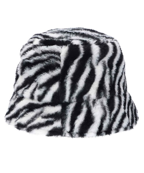 X-girl（エックスガール）の「ECO FUR BUCKET HAT（ハット・レディース・ホワイト/ライトブルー/ブラック・ONE SIZE）」の5枚目の写真