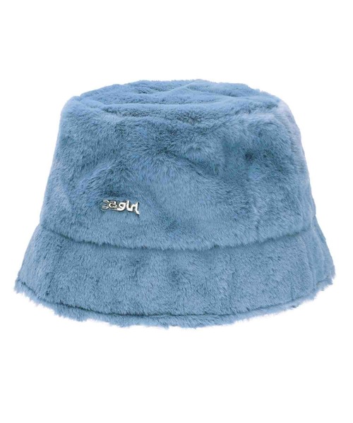 X-girl（エックスガール）の「ECO FUR BUCKET HAT（ハット・レディース・ホワイト/ライトブルー/ブラック・ONE SIZE）」の10枚目の写真