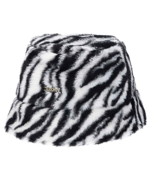 X-girl（エックスガール）の「ECO FUR BUCKET HAT（ハット・レディース・ホワイト/ライトブルー/ブラック・ONE SIZE）」の12枚目の写真