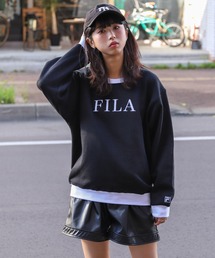 【別注】 【FILA】 アソート ロゴ ルーズシルエット 裏起毛 長袖 スウェット トレーナー