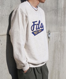 【別注】 【FILA】 アソート ロゴ ルーズシルエット 裏起毛 長袖 スウェット トレーナー