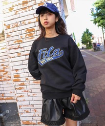 【別注】 【FILA】 アソート ロゴ ルーズシルエット 裏起毛 長袖 スウェット トレーナー