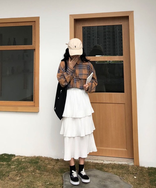 Girly Doll(ガーリードール)の「ティアードスカート(スカート・レディース・ホワイト/ブラック/ブルーグレー/ベージュ/ブラウン/グレイッシュベージュ/ベージュ系その他/ブラック系その他/ホワイト系その他・FREE/L)」の12枚目の写真