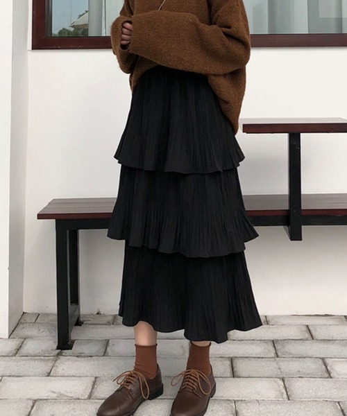 Girly Doll(ガーリードール)の「ティアードスカート(スカート・レディース・ホワイト/ブラック/ブルーグレー/ベージュ/ブラウン/グレイッシュベージュ/ベージュ系その他/ブラック系その他/ホワイト系その他・FREE/L)」の13枚目の写真