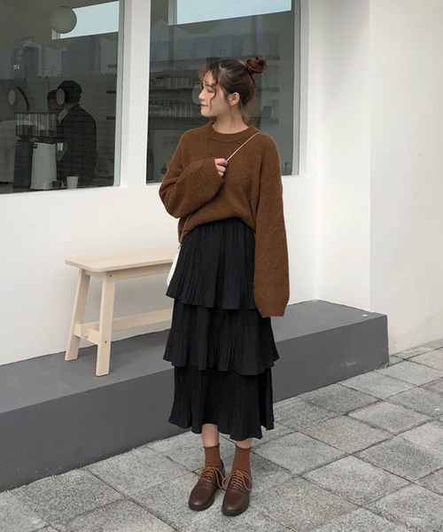 Girly Doll(ガーリードール)の「ティアードスカート(スカート・レディース・ホワイト/ブラック/ブルーグレー/ベージュ/ブラウン/グレイッシュベージュ/ベージュ系その他/ブラック系その他/ホワイト系その他・FREE/L)」の19枚目の写真