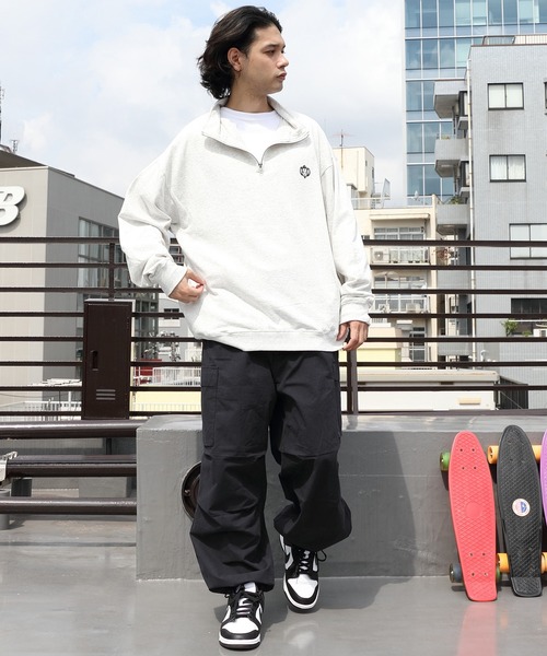 ８(eight)（エイト）の「ハーフジップスウェット（スウェット・メンズ・アッシュグレー/チャコール/ネイビー/マスタード・MEDIUM/LARGE）」の12枚目の写真