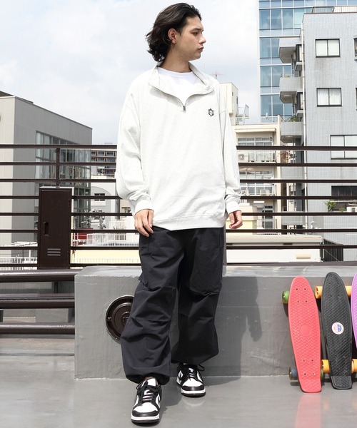 ８(eight)（エイト）の「ハーフジップスウェット（スウェット・メンズ・アッシュグレー/チャコール/ネイビー/マスタード・MEDIUM/LARGE）」の13枚目の写真