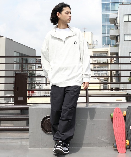 ８(eight)（エイト）の「ハーフジップスウェット（スウェット・メンズ・アッシュグレー/チャコール/ネイビー/マスタード・MEDIUM/LARGE）」の14枚目の写真