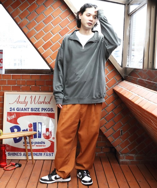 ８(eight)（エイト）の「ハーフジップスウェット（スウェット・メンズ・アッシュグレー/チャコール/ネイビー/マスタード・MEDIUM/LARGE）」の22枚目の写真