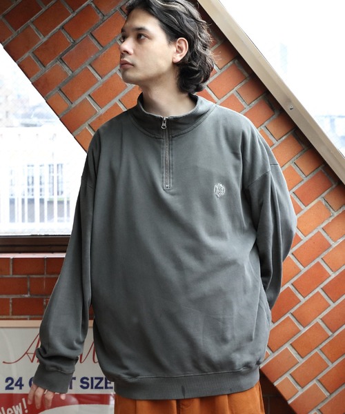 ８(eight)（エイト）の「ハーフジップスウェット（スウェット・メンズ・アッシュグレー/チャコール/ネイビー/マスタード・MEDIUM/LARGE）」の20枚目の写真