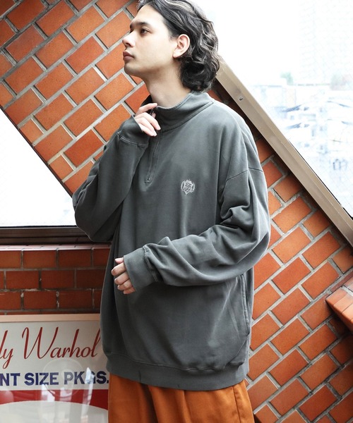 ８(eight)（エイト）の「ハーフジップスウェット（スウェット・メンズ・アッシュグレー/チャコール/ネイビー/マスタード・MEDIUM/LARGE）」の21枚目の写真